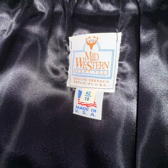 Vintage Mid Western Sport Togs Deerskin Leather Jacket Women’s XL / Men’s L Blac - Picture 12 of 16